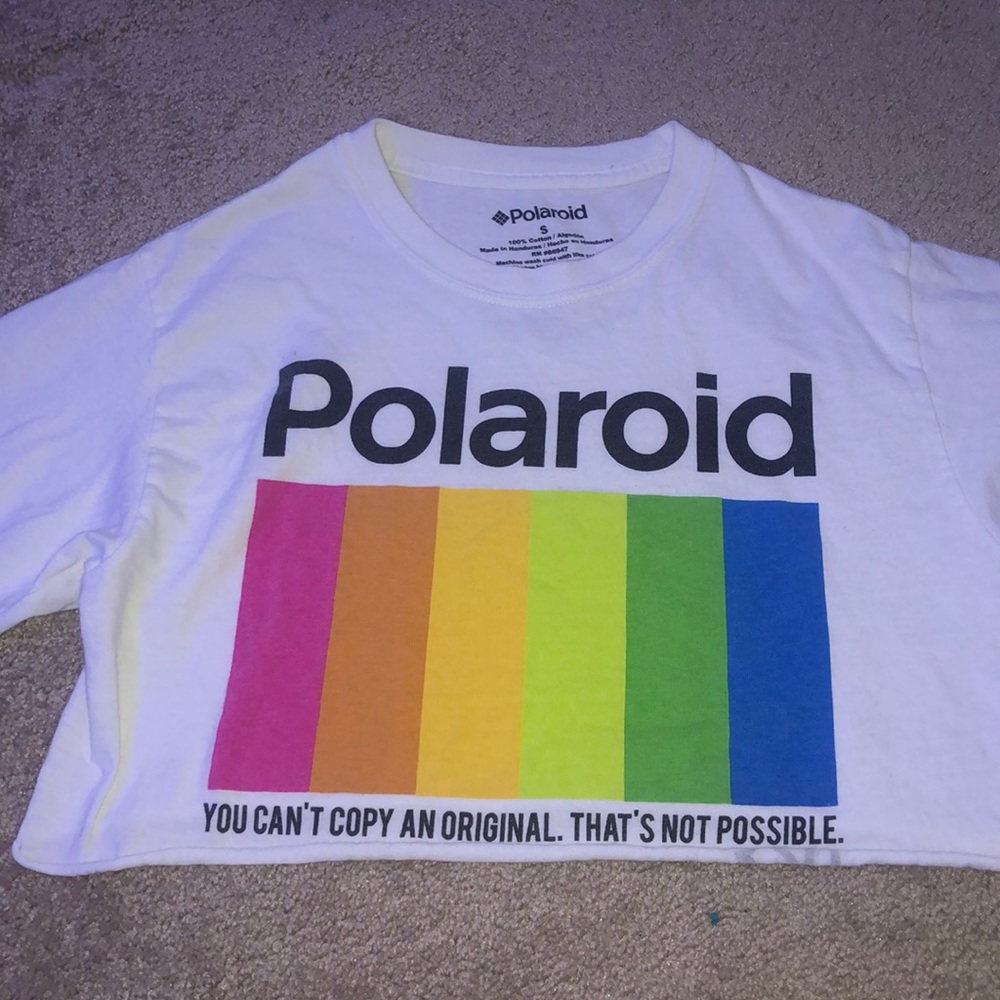 Polaroid crop top size:SMALL 100% Cotten